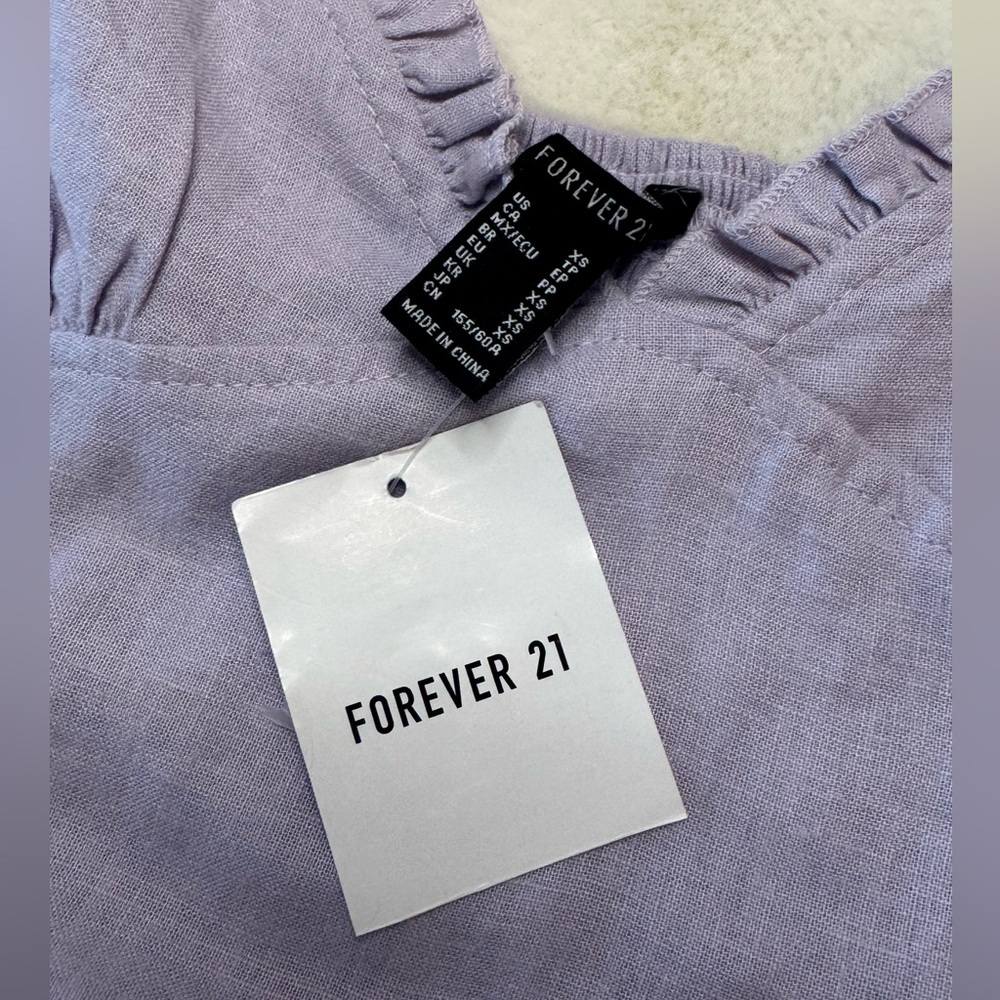 Forever 21 Lavender Linen Blend Wide Leg Jumpsuit XS NWT - Picture 5 of 14